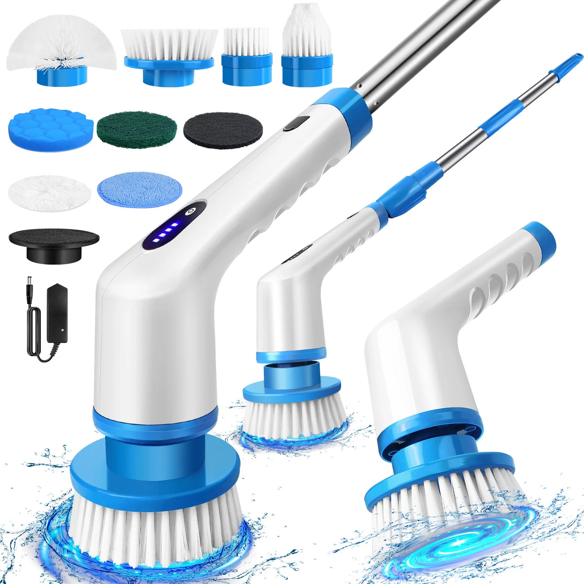 Deep and Easy Cleaning with the 10-in-1 Electric Brush – 360° Intelligent Rotation!