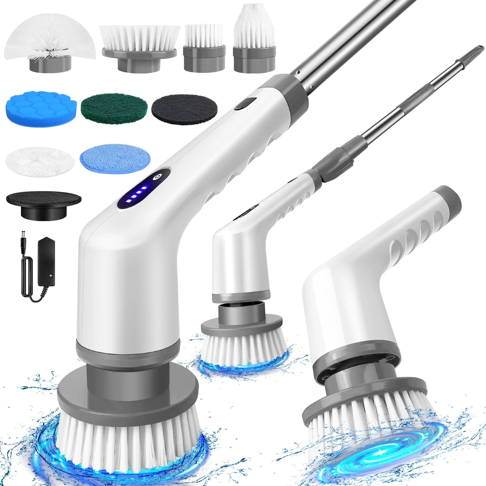 Deep and Easy Cleaning with the 10-in-1 Electric Brush – 360° Intelligent Rotation!